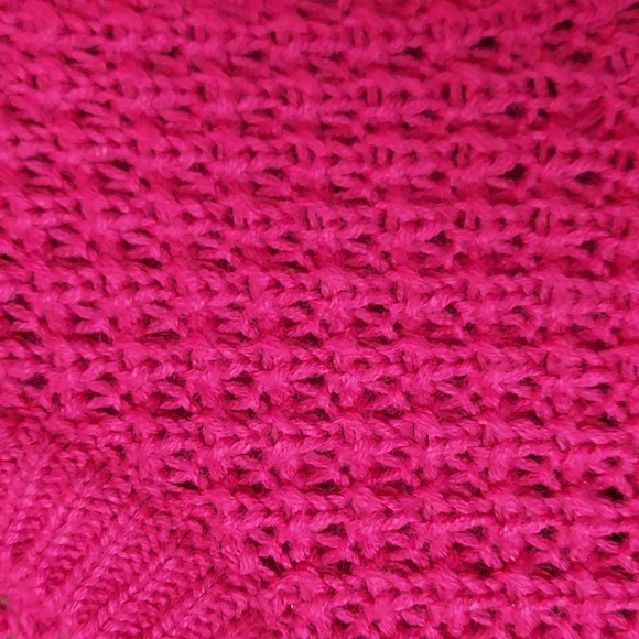 • Rue21 Soft Crew Neck Red Raspberry Chunky Waffle Tunic Sweater, Size Medium - Picture 4 of 7